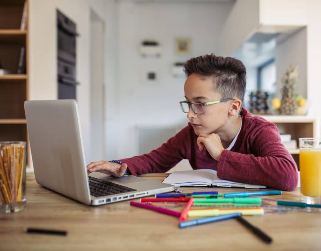 Child working on computer